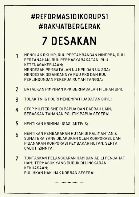 Ini Tujuh Tuntutan Massa Aksi di Depan Gedung DPR RI