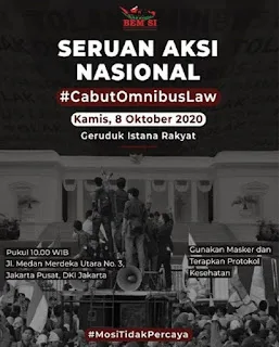 Aliansi Mahasiswa dan Buruh Gelar Aksi Tolak UU Cipta Kerja