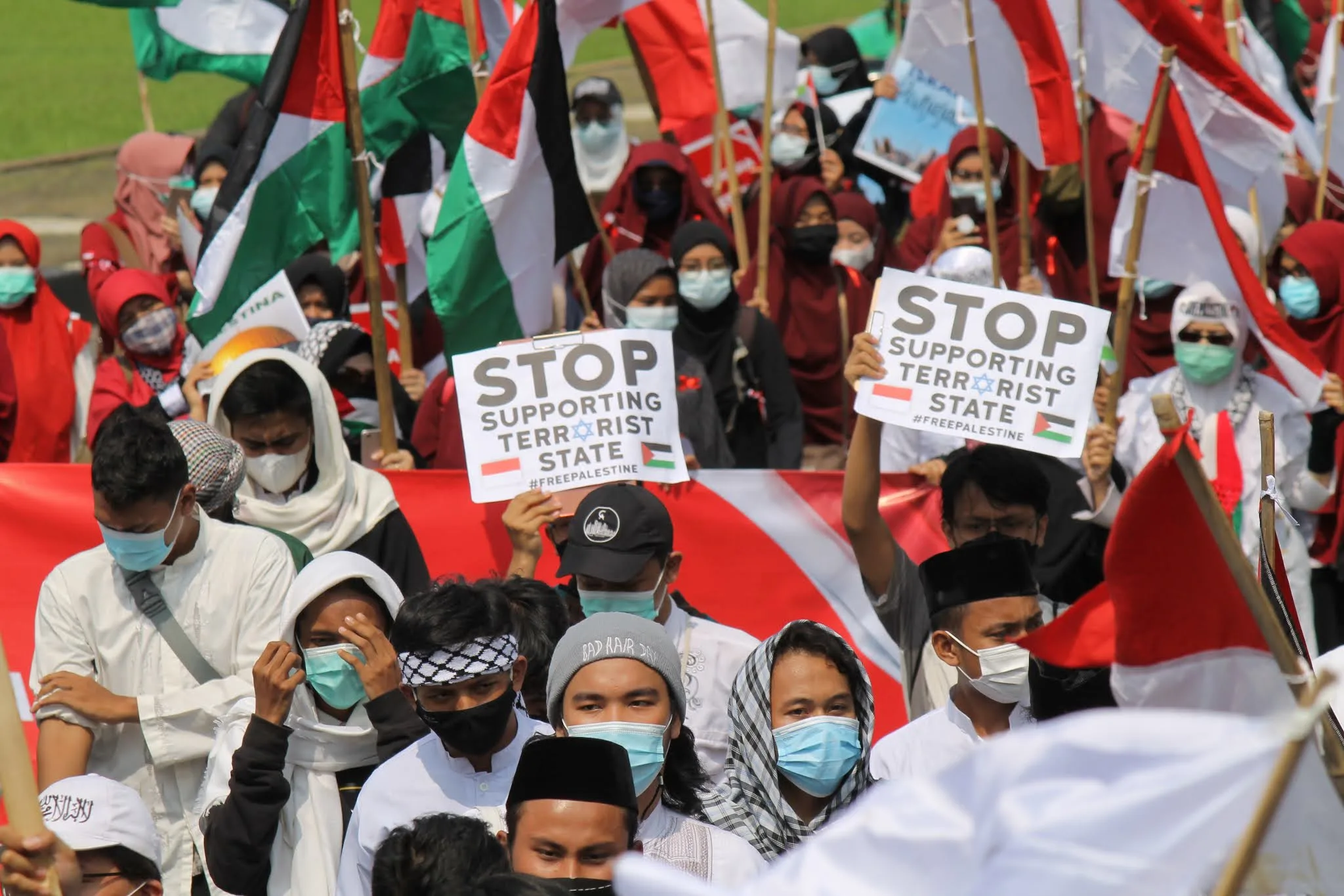 FOTO: Aksi Bela Palestina di Kedubes AS
