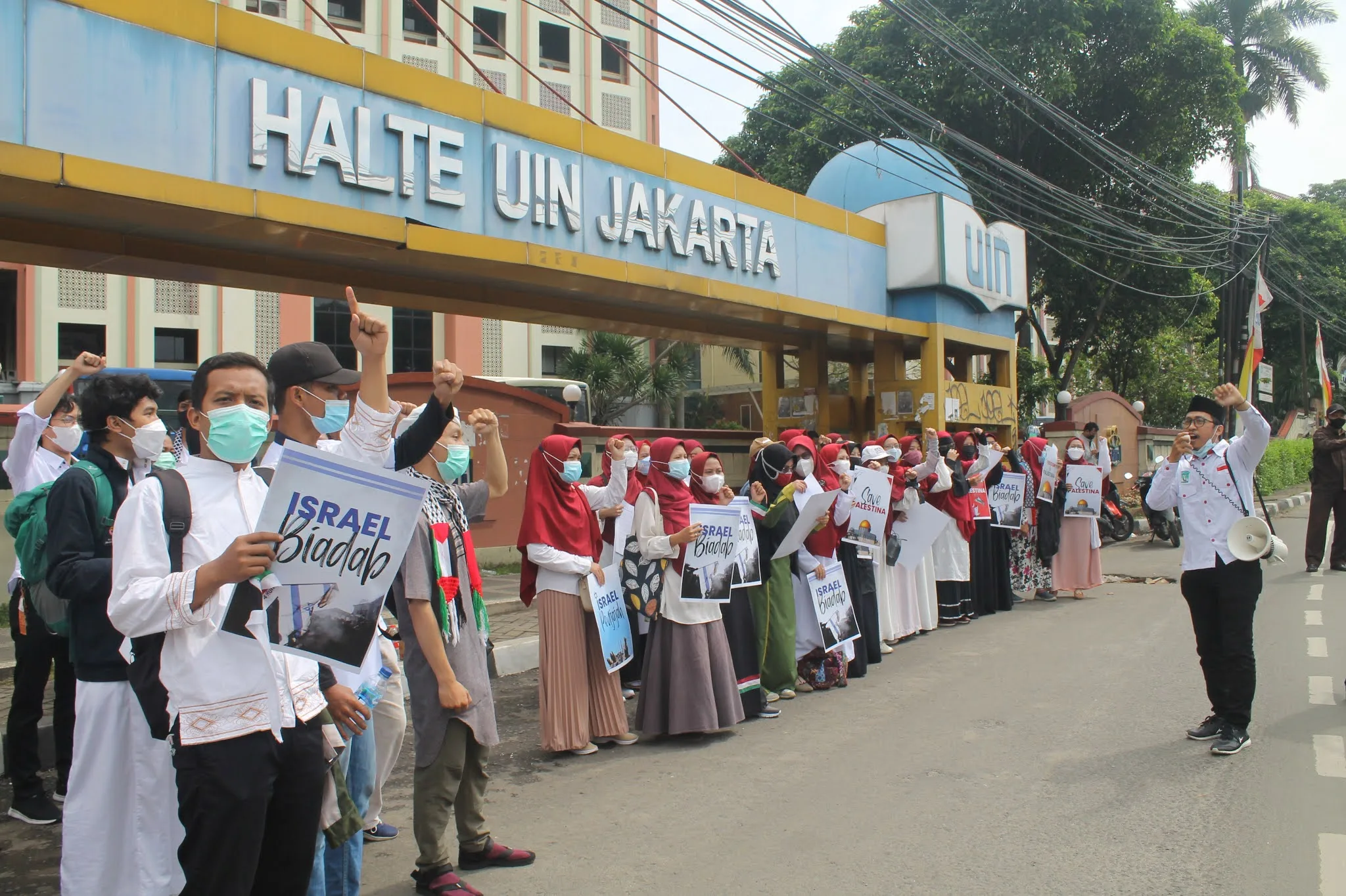 Aliansi Pemuda Indonesia Gelar Aksi Bela Palestina di Kedubes AS